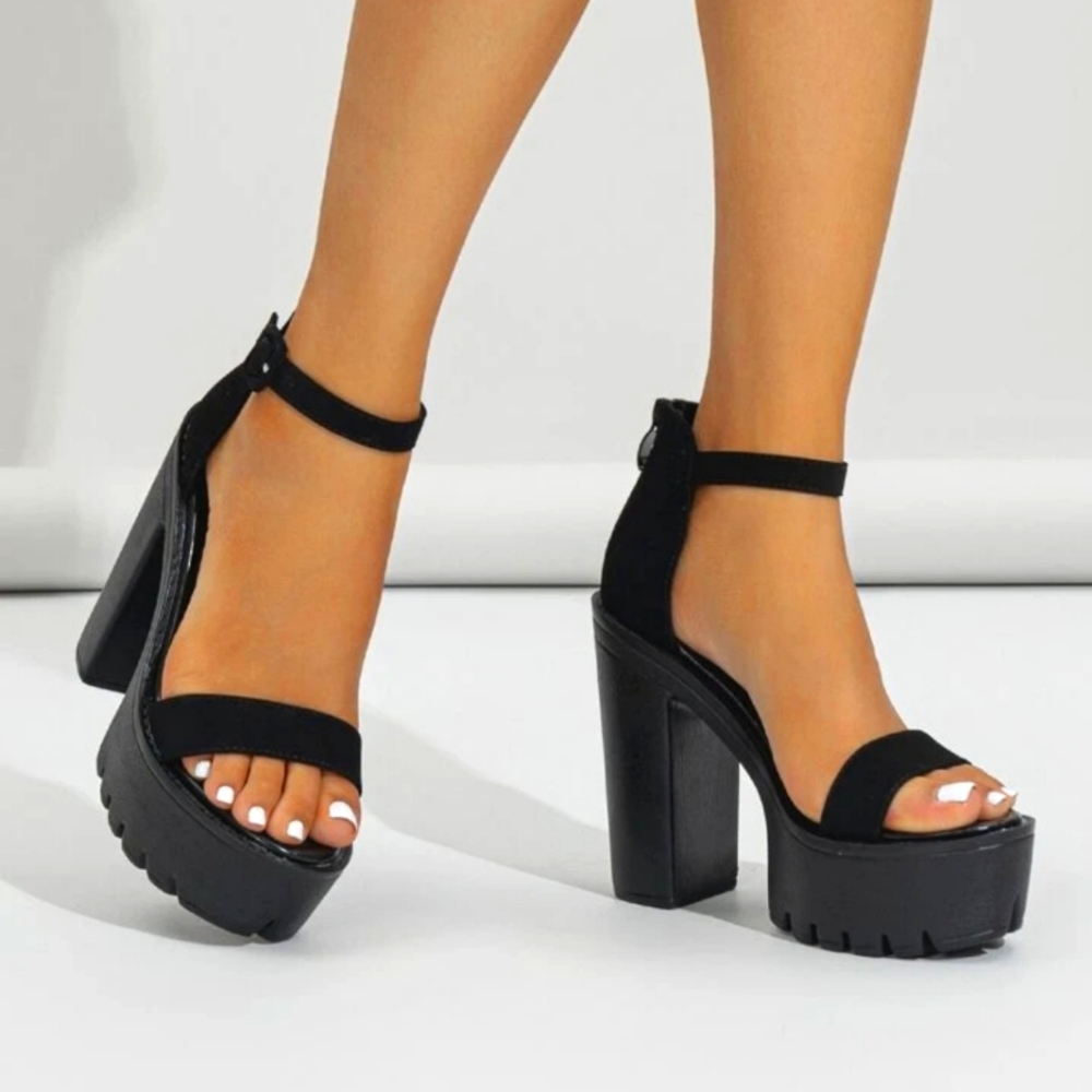 Forever 21 Buckle Platform Lug Heels